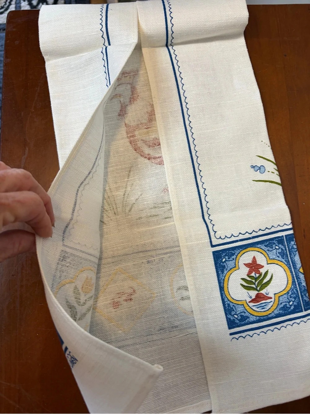 Vintage Stevens Pure Linen Cream Kitchen Towel cottage core rooster, Swan, bunny